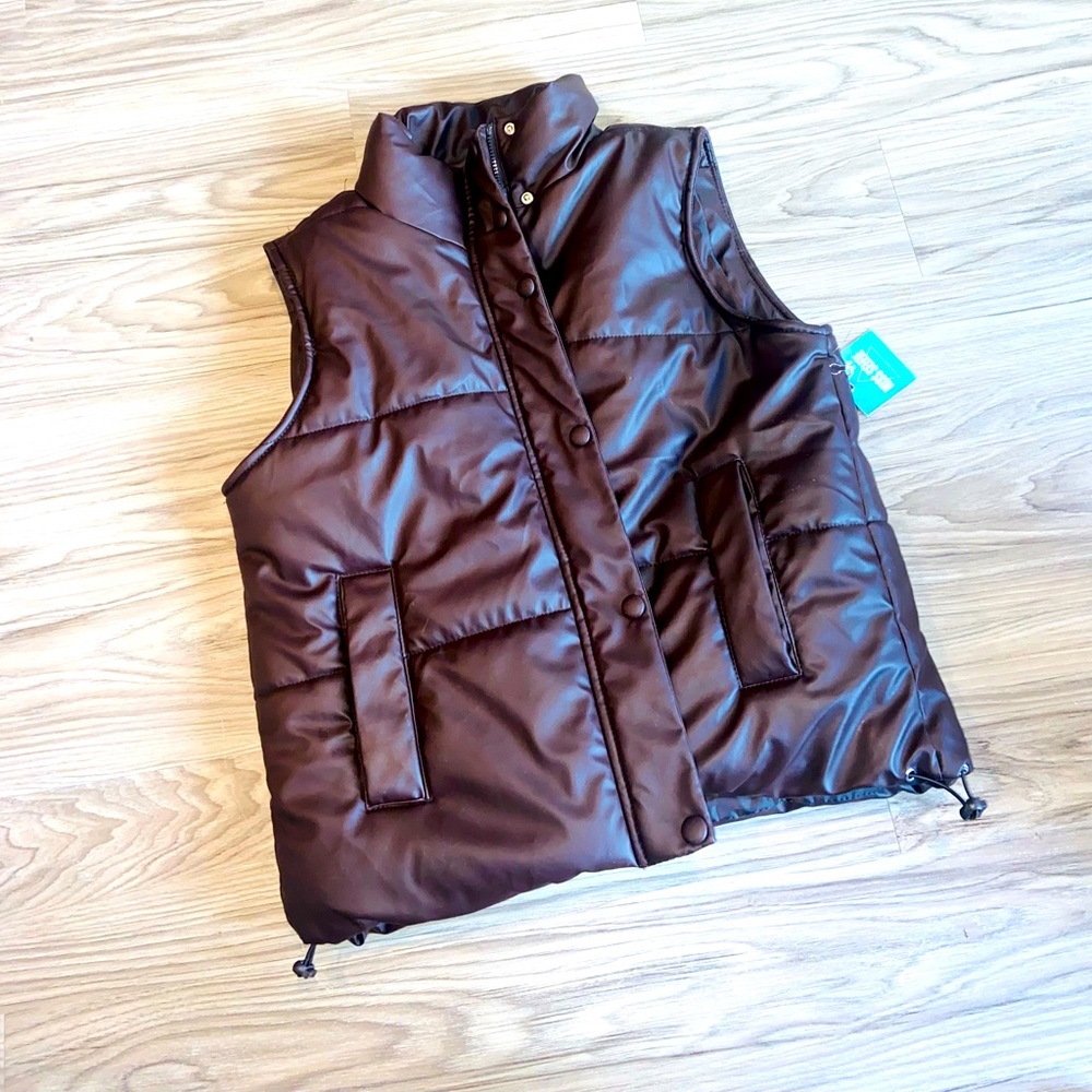 (L) brown leather vest